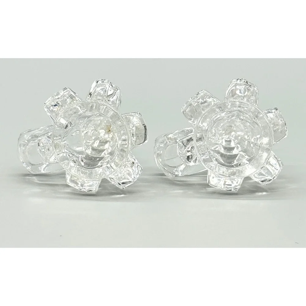 Biedermann Clear Glass Christmas‎ Tree Small Candle Holders Set Of 2